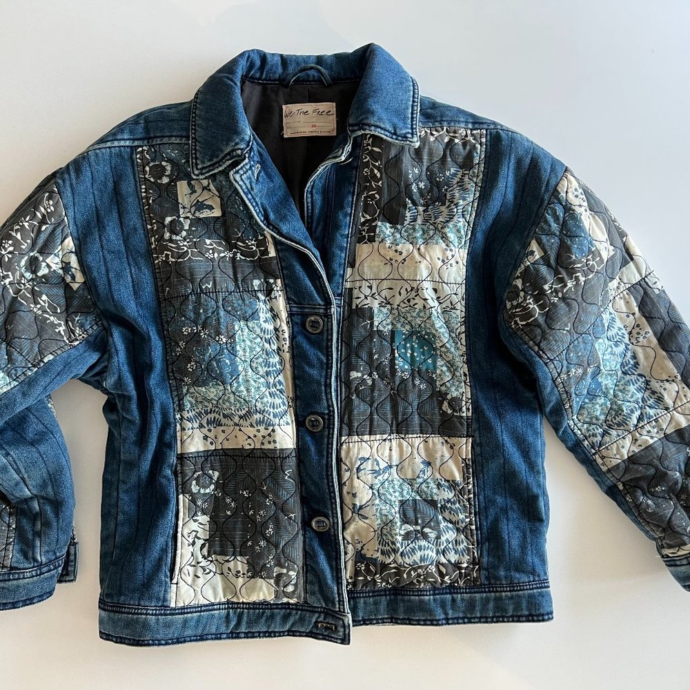 Free People Quilted Denim Jacket